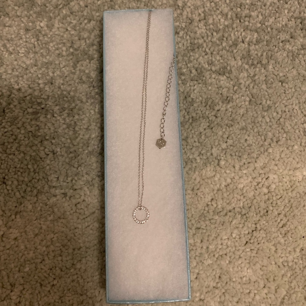 Sparkly petite circle necklace by Swarovski Touchstone Crystal